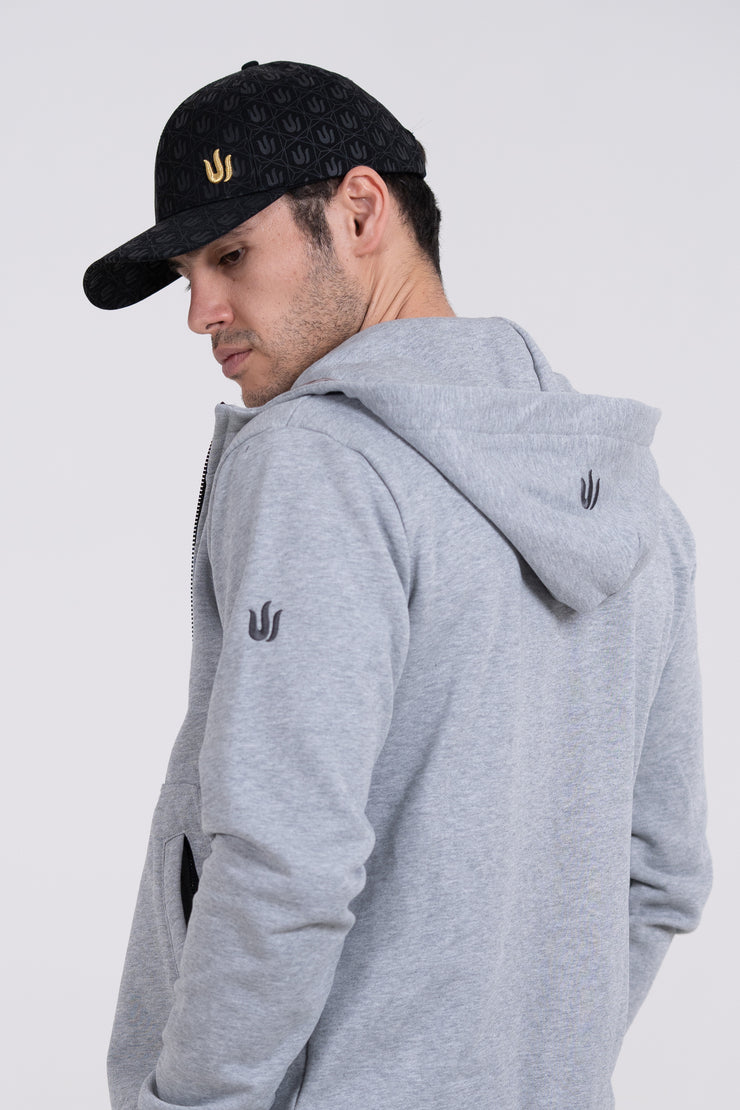 GREY TRITON ZIPPER HOODIE