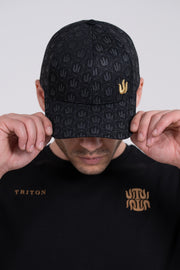 BLACK FULL PRINT BASEBALL CAP