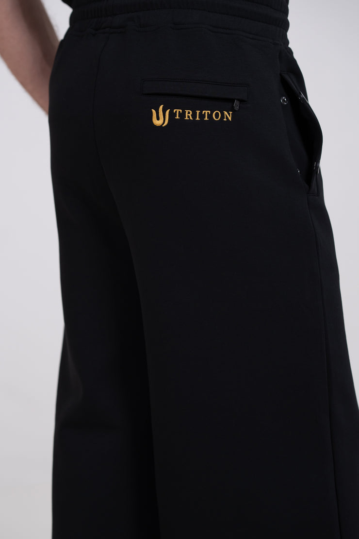 BLACK TPS WIDE-LEG SWEATPANTS