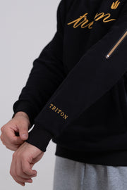 BLACK TRITON EMBROIDERY HOODIE