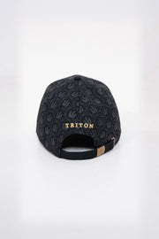 BLACK FULL PRINT BASEBALL CAP