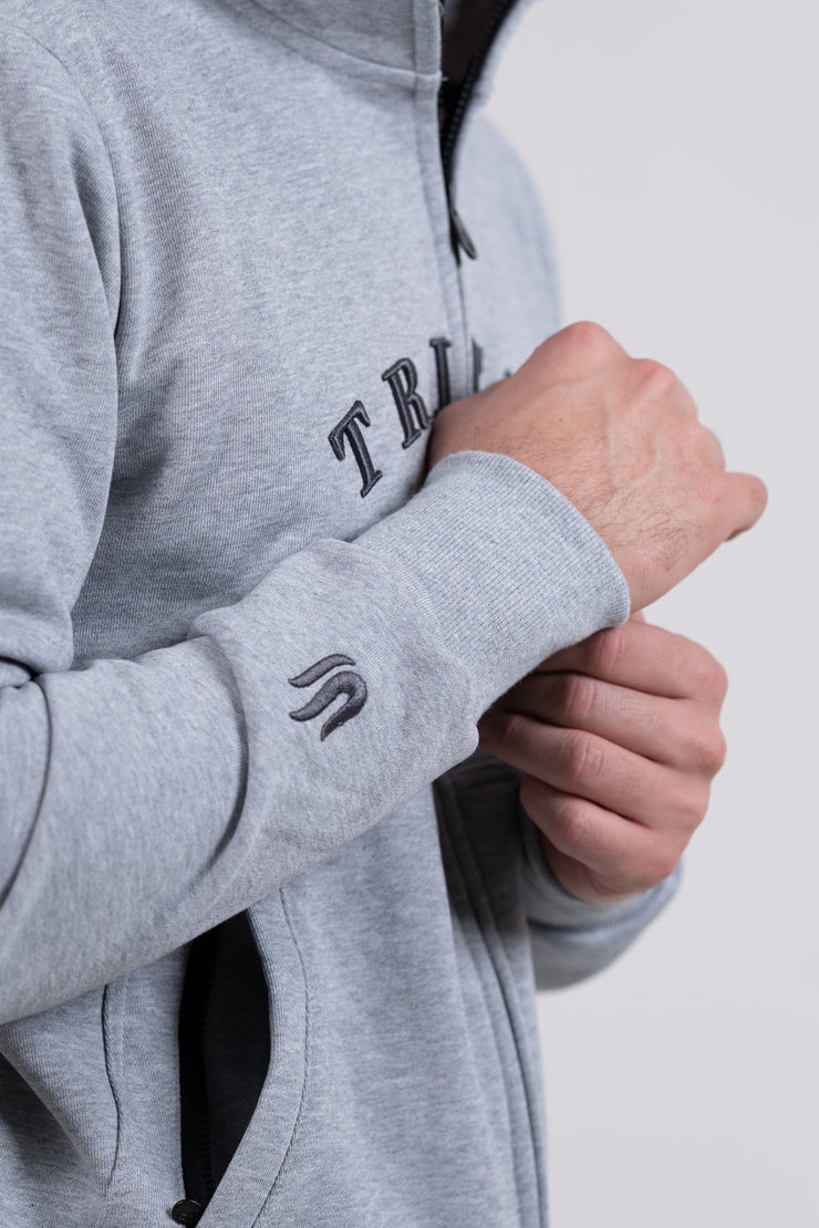 GREY TRITON ZIPPER HOODIE