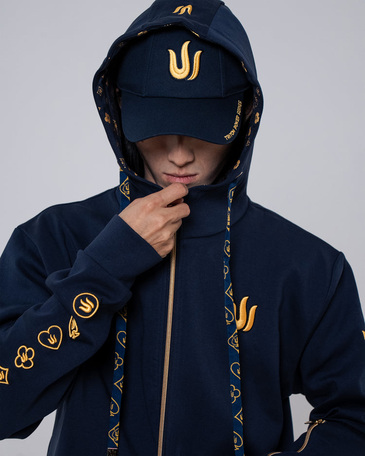 TRITON POKER ジップアップパーカー Lトリトン ヨコサワ BLUE TRITON ZIPPER HOODIE – Triton Series Shop
