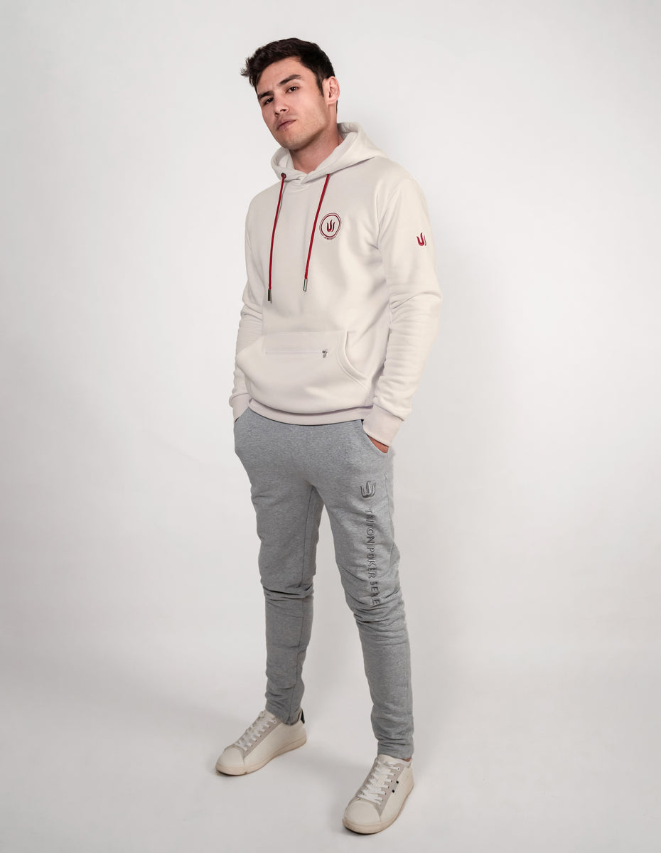 OFF WHITE LOGO RED HOODIE – Triton Series Shop