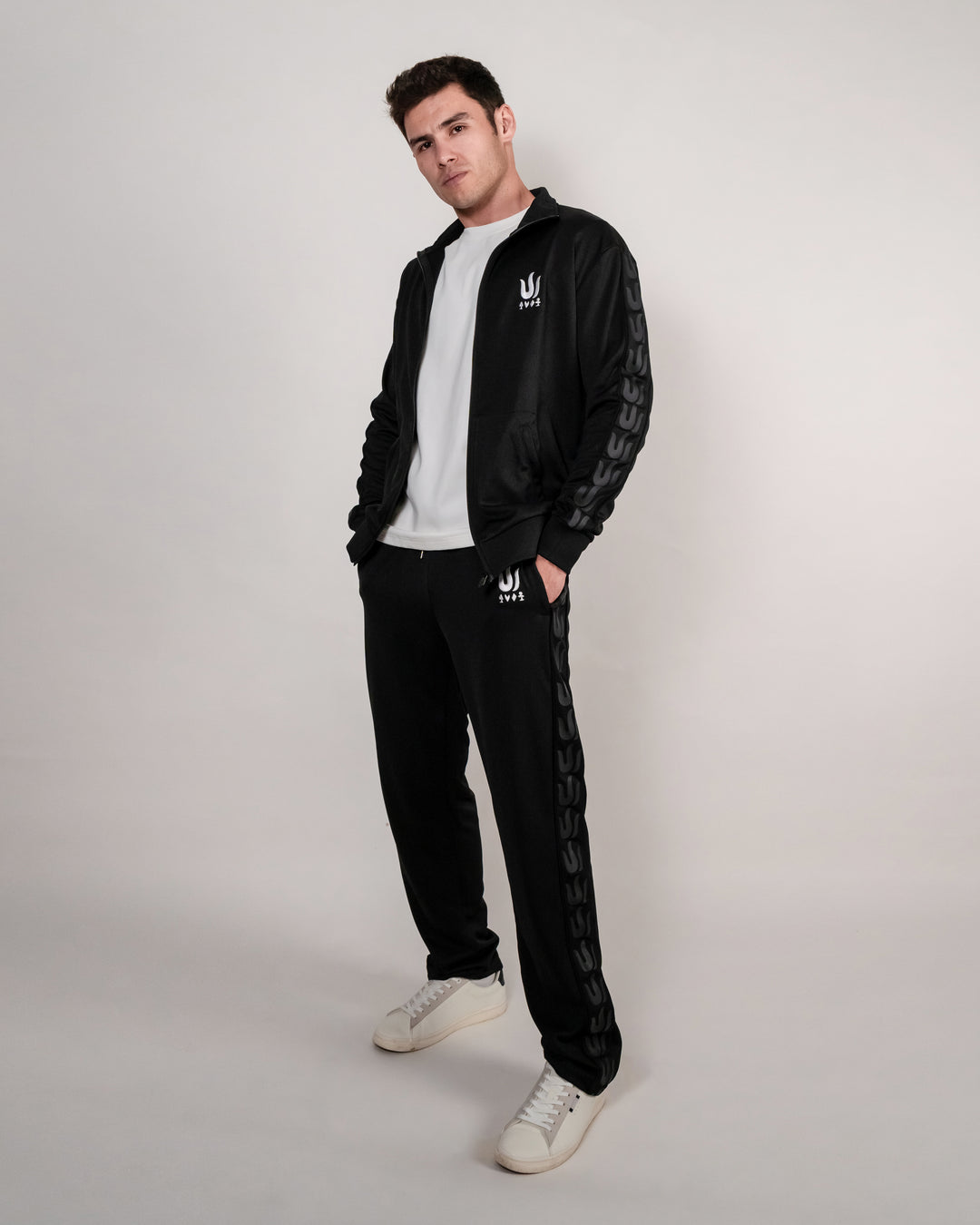 Black and fashion white tracksuit