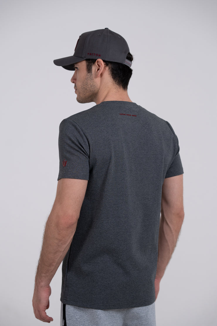 GREY SILICONE LOGO PRINT T-SHIRT