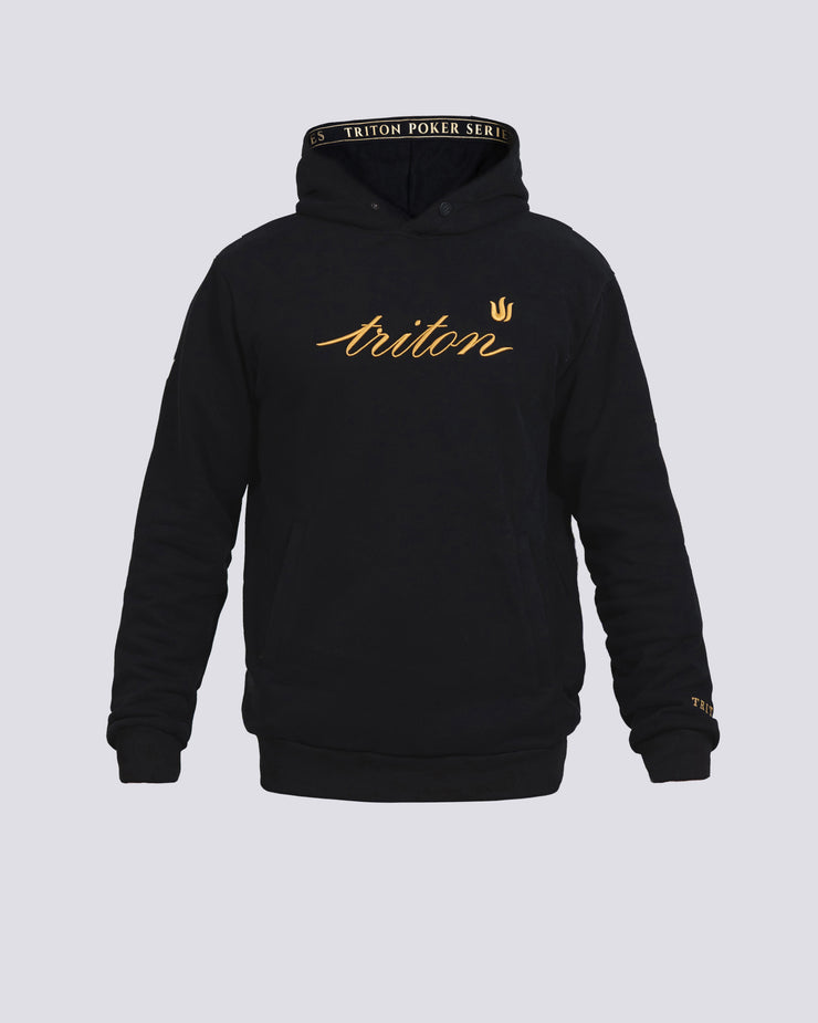 BLACK TRITON EMBROIDERY HOODIE