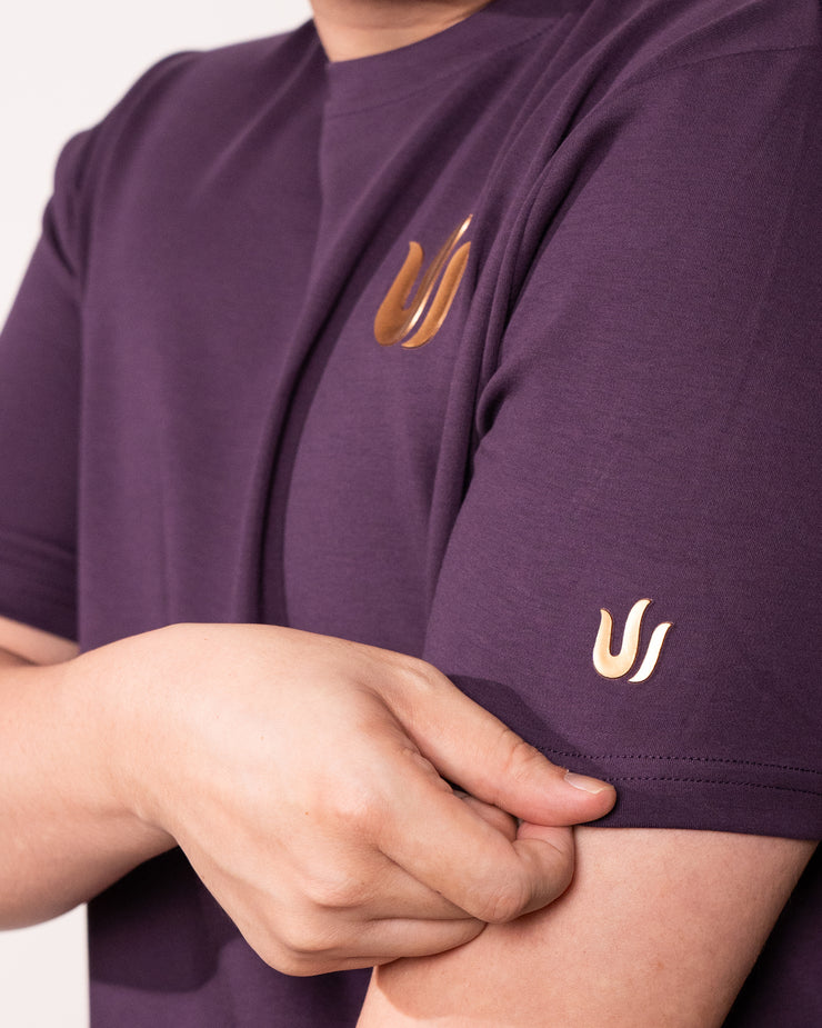 PURPLE SILICONE LOGO PRINT T-SHIRT