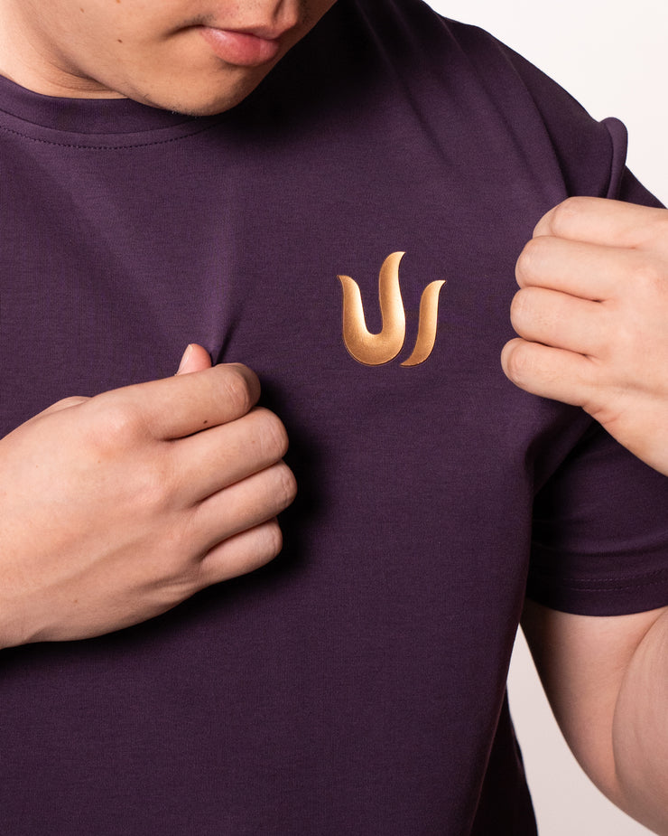 PURPLE SILICONE LOGO PRINT T-SHIRT