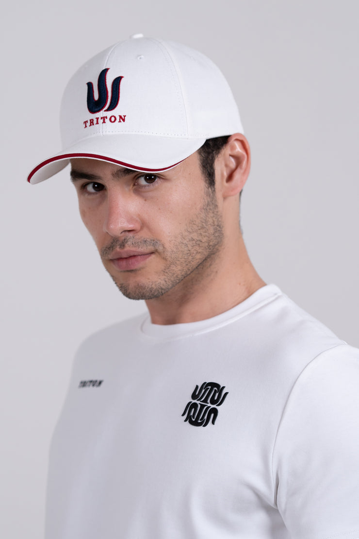 WHITE TRITON BASEBALL CAP