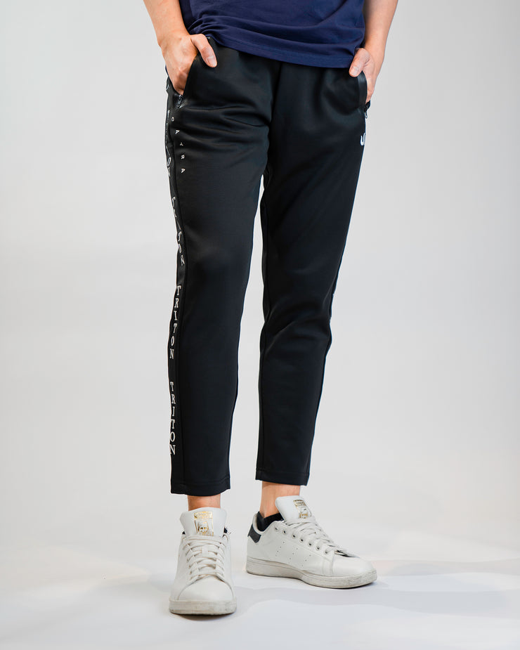 BLACK CASUAL EMBROIDERY JOGGERS