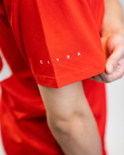 RED LOGO PRINT T-SHIRT