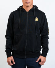 BLACK CLASSIC ZIPPER HOODIE