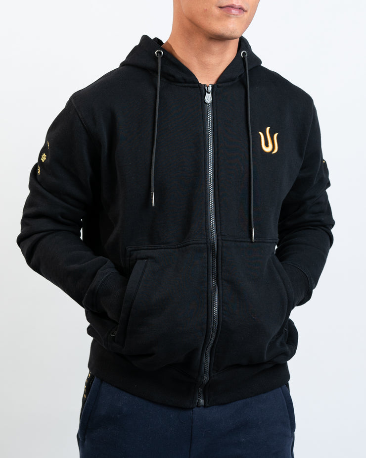 BLACK CLASSIC ZIPPER HOODIE