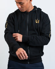 BLACK CLASSIC ZIPPER HOODIE